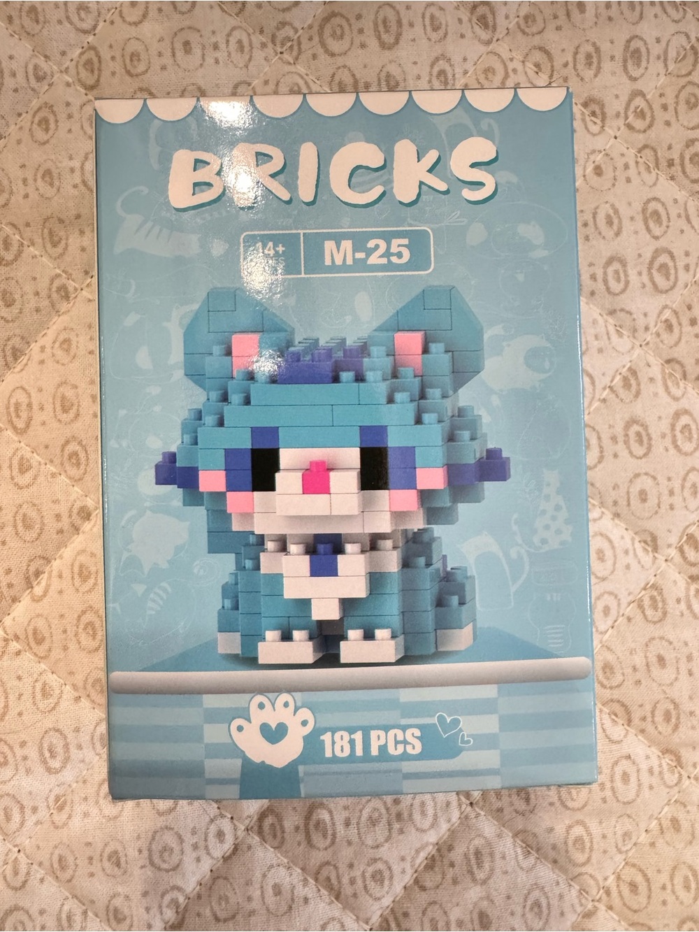 Bricks Blue cute cat Building blocks Set 181 pieces